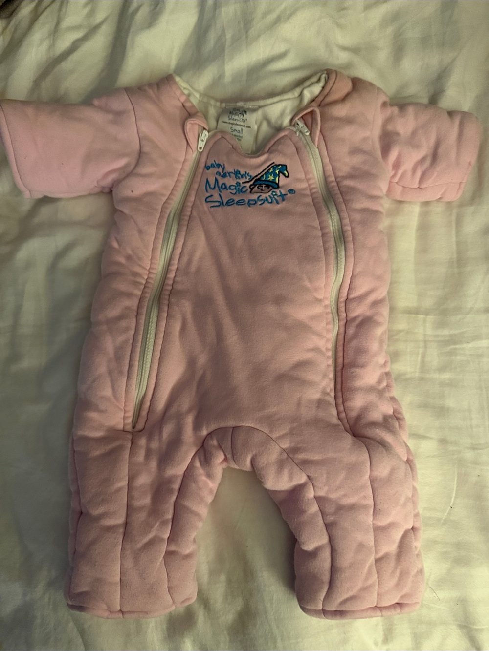 Infant Sleep Sack One-Piece Pink Magic Sleepsuit by Merlin Baby 3-6 months